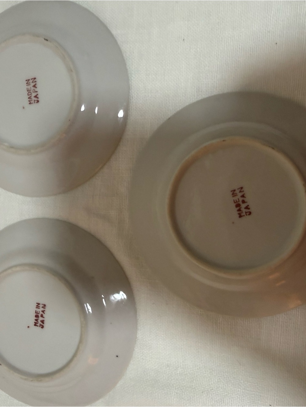 Vintage Porcelain Teabag Butter Dish Set Of 3 made in Japan - Picture 4 of 6